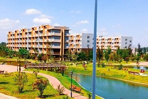 Artificial lake and beautiful greenery areas